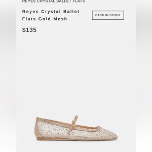Dolce Vita Reyes Crystal Ballet Flats Gold Mesh